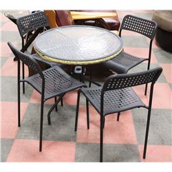 PATIO TABLE (27"DIA X 29"H) WITH 4 CHAIRS