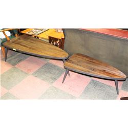 LOT OF 2 SURFBOARD STYLE COFFEE TABLES