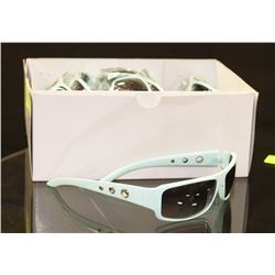 BOX OF SEA FOAM DESIGNER SUNGLASSES WITH BLACK
