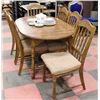 Image 1 : WOOD DINING TABLE WITH LEAF AND 6 CHAIRS.