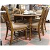 Image 2 : WOOD DINING TABLE WITH LEAF AND 6 CHAIRS.