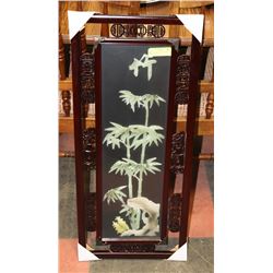 3D GLASS ORIENTAL STYLE FRAMED PICTURE 35"X 15".