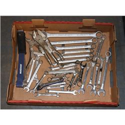 FLAT OF MASTER CRAFT AND ASSORTED WRENCHES PLUS