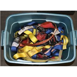 LARGE BUCKET OF FALL ARREST SAFETY EQUIPMENT