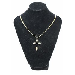 GOLDTONE CROSS PENDANT & CHAIN