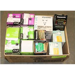 BOX OF ASSORTED CFL LAMPS NEW