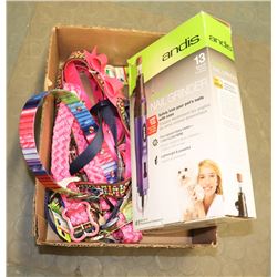 FLAT WITH 6 LARGE DOG COLLARS & EASY CLIP NAIL