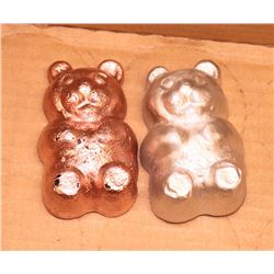 SET OF HANDCAST BEARS - .999 ALUMINUM (189g) AND