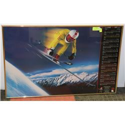 FRAMED 1988 CALGARY OLYMPIC CALENDAR POSTER