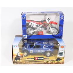 TWO DIE-CAST RACING VEHICLES.