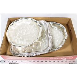 BOX OF VINTAGE METAL PLATTERS