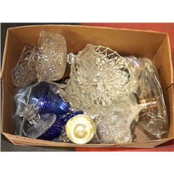 BOX OF CRYSTAL AND GLASS