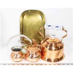 BOX OF COPPERWARE