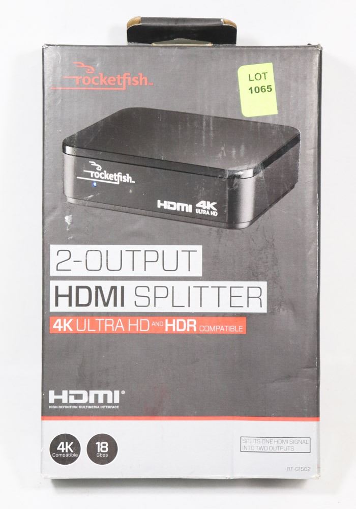 NEW ROCKETFISH 2 OUTPUT HDMI SPLITTER 4K ULTRA