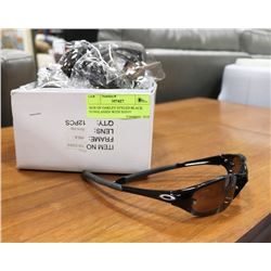 BOX OF OAKLEY STYLED BLACK SUNGLASSES WITH SHINY