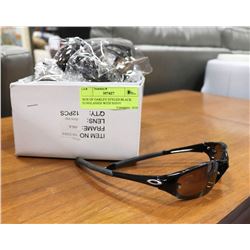 BOX OF OAKLEY STYLED BLACK SUNGLASSES WITH SHINY