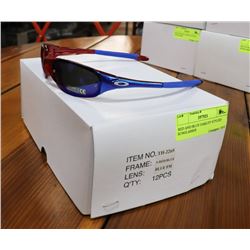 RED AND BLUE OAKLEY STYLED SUNGLASSES