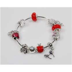 NEW! PANDORA STYLE 925 SILVER CHARM BRACELET