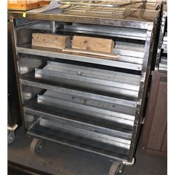 STAINLESS INVENTORY CART ON WHEELS