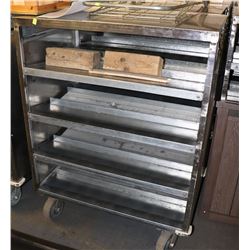 STAINLESS INVENTORY CART ON WHEELS