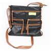 Image 1 : 2 TONE BLACK AND BROWN LEATHER PURSE
