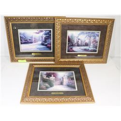 SET OF 3 THOMAS KINKADE PRINTS