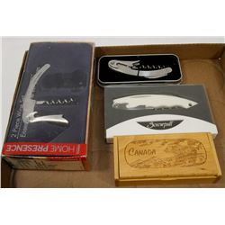 FLAT OF VINTAGE AND NEW CORK SCREWS AND MORE.