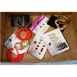 FLAT OF NEW EARRINGS INCL ARDENE, L.A. EXPRESS,