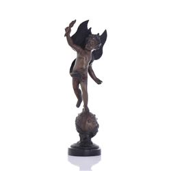 Art Nouveau Bronze Cherub Sculpture