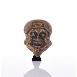 Bronze Happy Buddha Miniature Mask.
