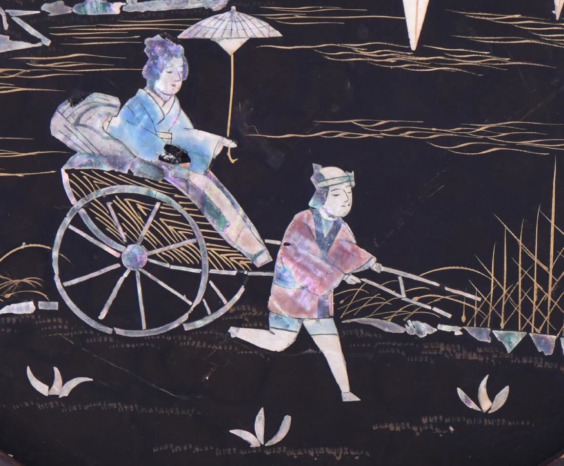 Japanese Black Lacquer Mother Of Pearl