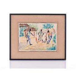 Thony, Haiti, c. 1960 Original Watercolor