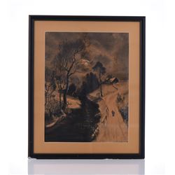 1910 Original Pastel On Paper signed