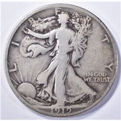 1919 WALKING LIBERTY HALF DOLLAR, FINE
