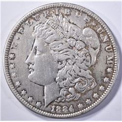 1884-S MORGAN DOLLAR, XF/AU