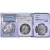 Image 1 : 3 CERTIFIED MORGAN DOLLARS ALL MS-63