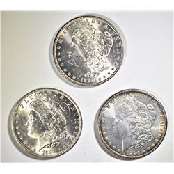 1884-O, 86, 90 MORGAN DOLLARS CH BU