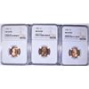 Image 1 : 1944, 1945, 1958 NGC MS 66 RD LINCOLN CENTS