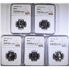 Image 1 : (5) 1966 SMS QUARTERS NGC MS-67