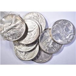 9-AU WALKING LIBERTY HALF DOLLARS: