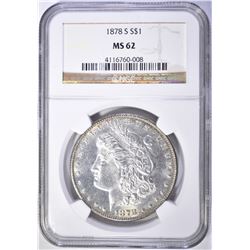 1878-S MORGAN DOLLAR, NGC MS-62