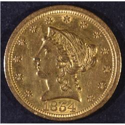 1854-O $2.5 GOLD LIBERTY AU/BU