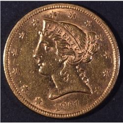 1861 $5 GOLD LIBERTY BU