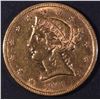 Image 1 : 1861 $5 GOLD LIBERTY BU