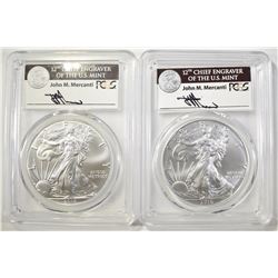 (2) 2016 30TH ANN. ASE  PCGS MS-70 MERCANTI SIGNED