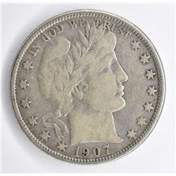 1907-O BARBER HALF DOLLAR, XF