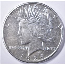 1924-S PEACE DOLLAR  AU/BU