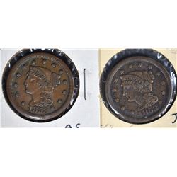 2-1853 LARGE CENTS: N-3 VF/XF & N-8 VF