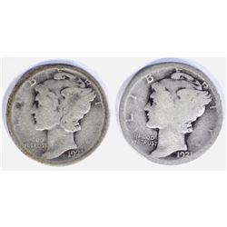 2-1921 MERCURY DIMES, GOOD