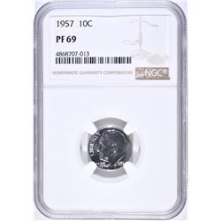 1957 DIME NGC PF 69